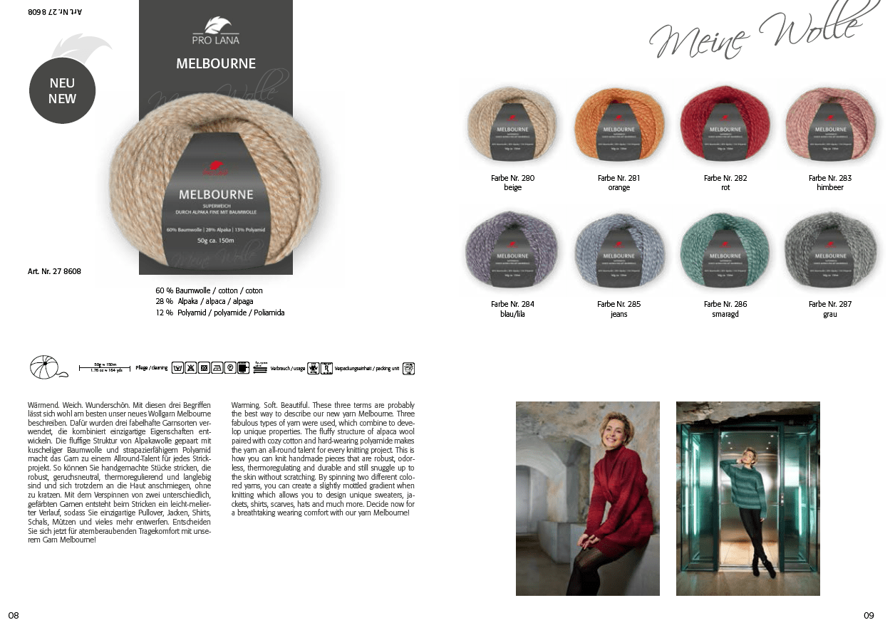 Pro Lana - Melbourne Farbkarte Pro Lana - Melbourne Farbkarte