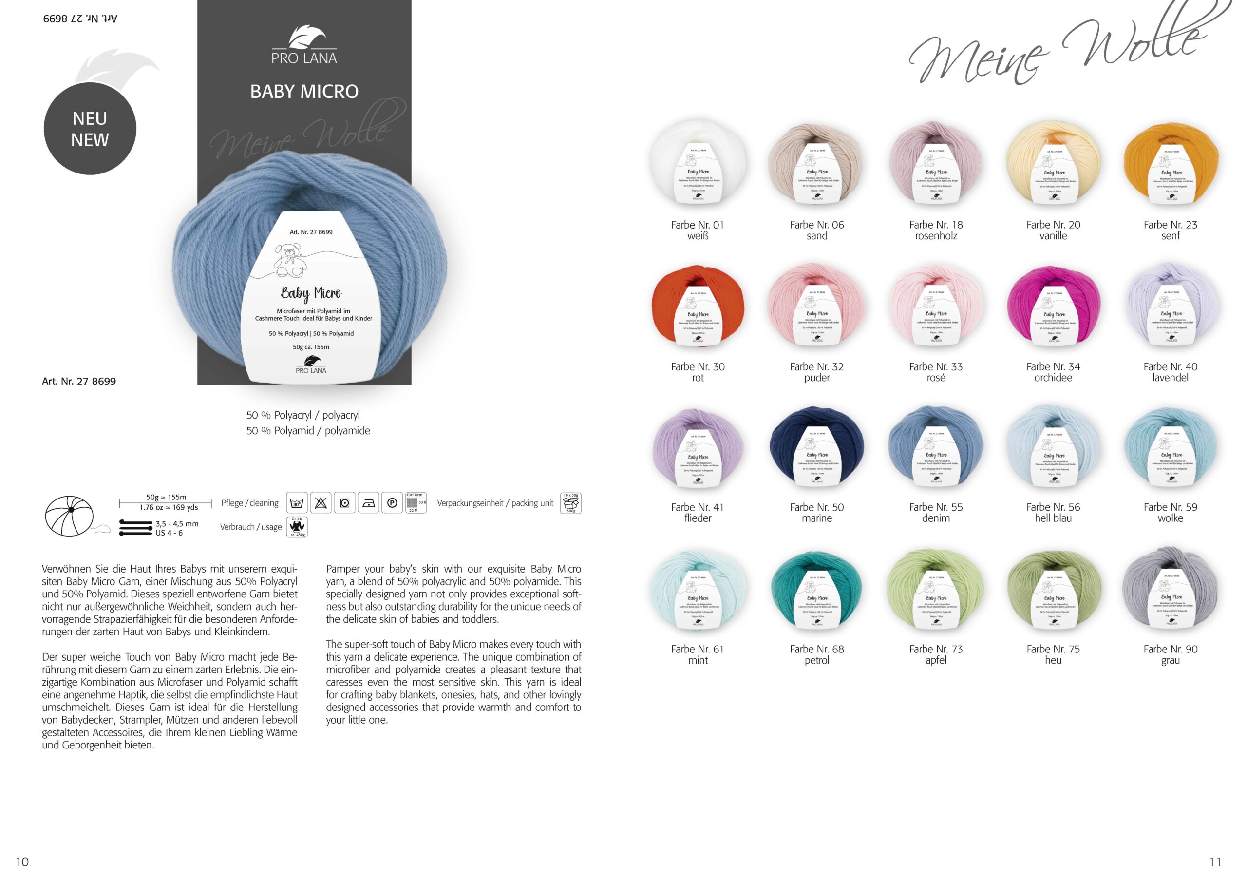 Pro Lana Baby Micro - Farbkarte Pro Lana Baby Micro - Farbkarte